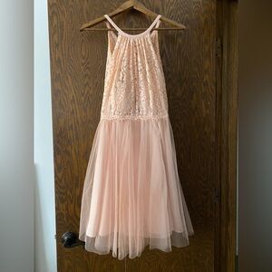 Christina Wu Pink Lace Short Dress